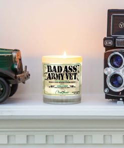 Bad Ass Army Veteran Mantle Candle