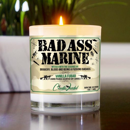 Bad Ass Marine Military Table Candle