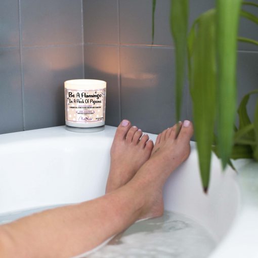 Be a Flamingo in a Flock of Pigeons Bathtub Candle