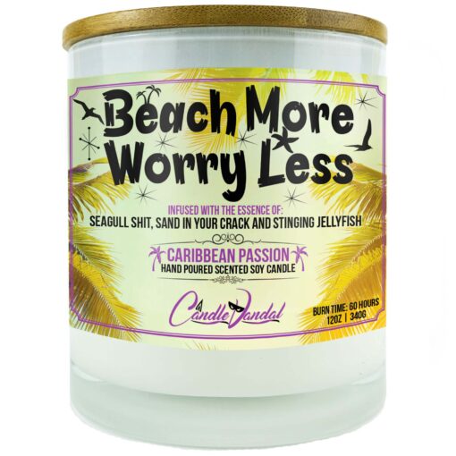 Beach More Worry Less Candle