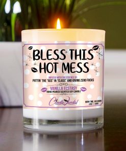 Bless This Hot Mess Table Candle