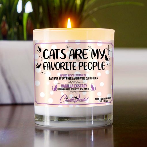 Cats Are My Favorite People Table Candle