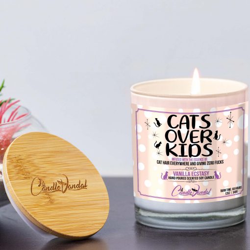 Cats Over Kids Lid and Candle