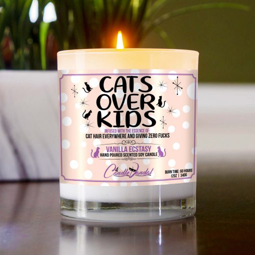 Cats Over Kids Table Candle
