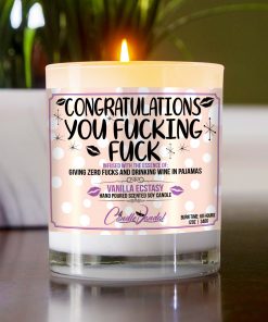 Congratulations You Fucking Fuck Table Candle