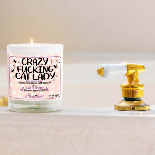 Crazy Fucking Cat Lady Bathtub Candle