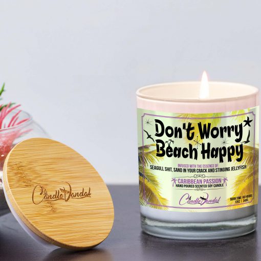 Don't Worry Beach Happy Lid and Candle