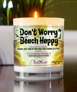 Don't Worry Beach Happy Table Candle