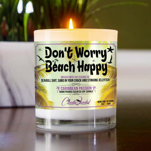 Don't Worry Beach Happy Table Candle