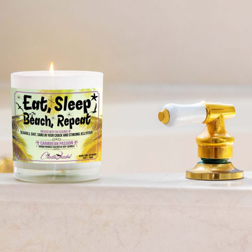 Eat Sleep Beach Repeat Bathtub Candle