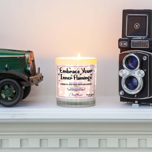 Embrace Your Inner Flamingo Mantle Candle