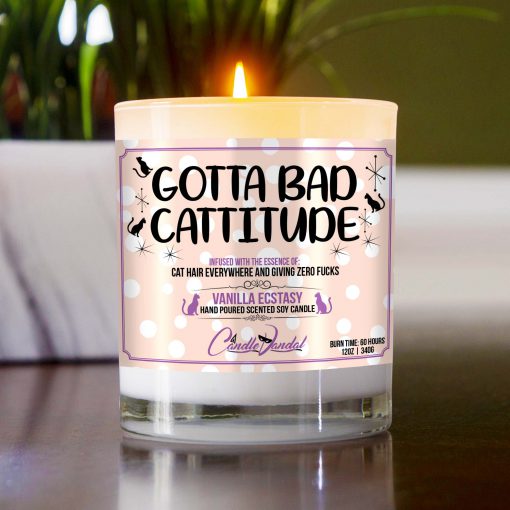 Gotta Bad Cattitude Table Candle