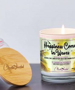 Happiness Comes in Waves Lid and Candle
