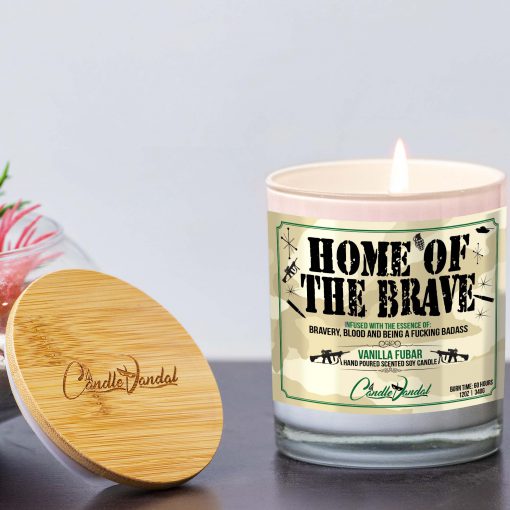 Home of the Brave Lid and Candle