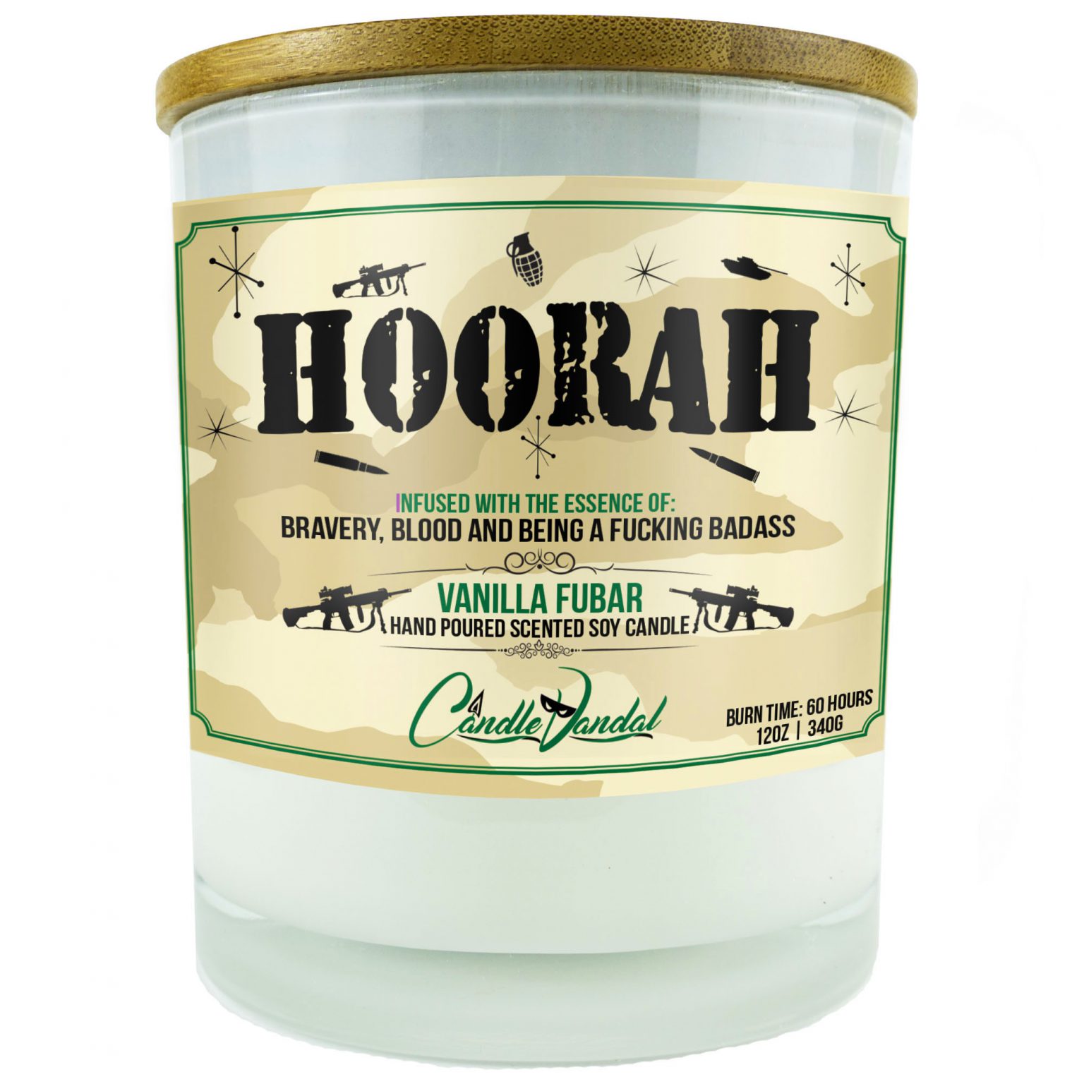 Hoorah Marines Candle Badass Military & Veteran Candles