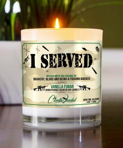 I Served Military Table Candle