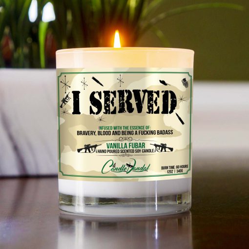 I Served Military Table Candle
