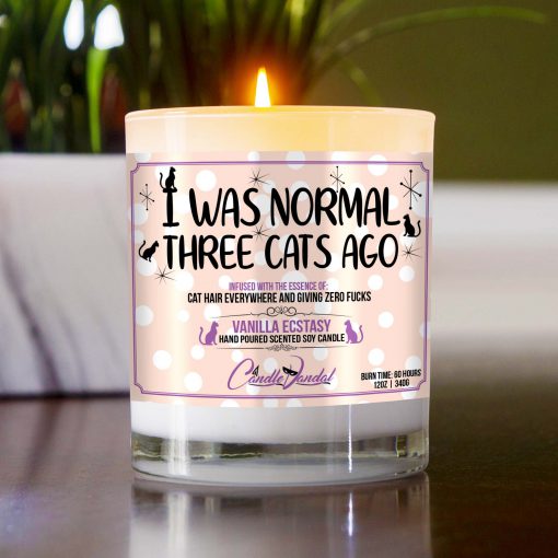 I Was Normal Three Cats Ago Table Candle