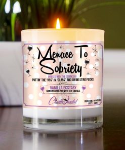 Menace to Sobriety Table Candle