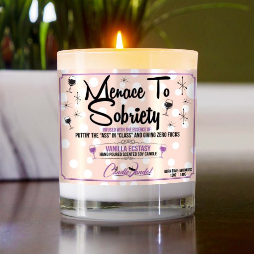 Menace to Sobriety Table Candle