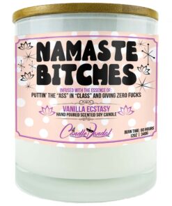 Namaste In Bed Funny Scented Candle Gift