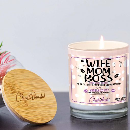 Wife Mom Boss Lid and Candle