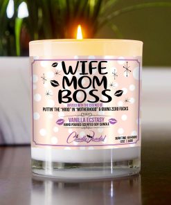 Wife Mom Boss Table Candle