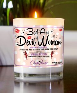 Bad Ass Devil Woman Table Candle