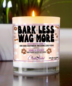 Bark Less Wag More Funny Dog Candle