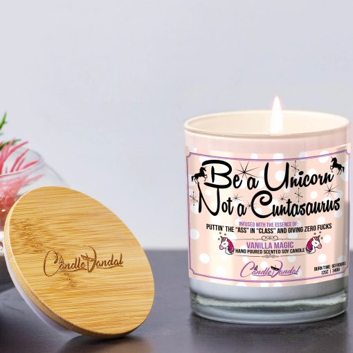 Be a Unicorn Not a Cuntasaurus Lid and Candle