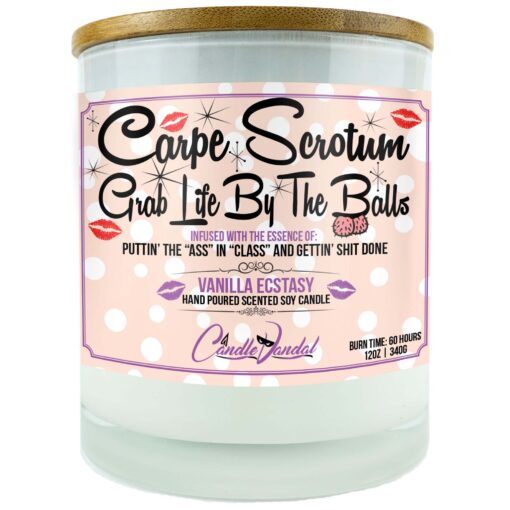 Carpe Scrotum Grab Life By The Balls Candle