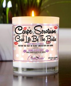 Carpe Scrotum Grab Life by the Balls Table Candle