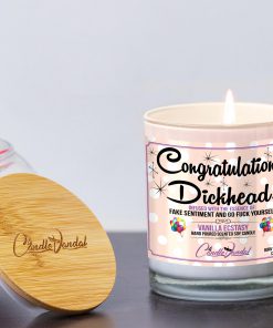 Congratulations Dickhead Funny Candle and Lid
