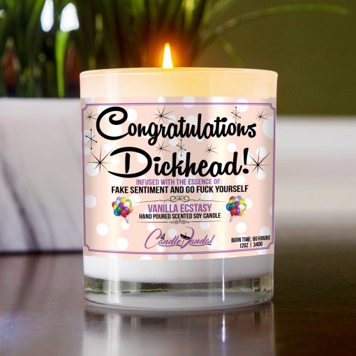 Congratulations Dickhead Funny Table Candle