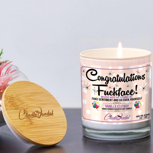 Congratulations Fuckface Candle and Lid