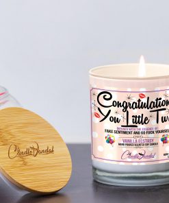 Congratulations You Little Twat Candle and Lid