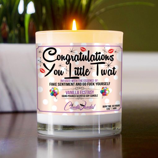 Congratulations You Little Twat Funny Candle