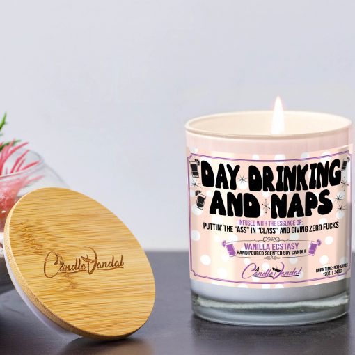 Day Drinking and Naps Candle and Lid