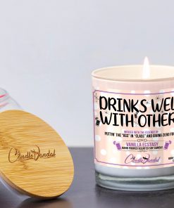 Drinks Well with Others Funny Candle and Lid