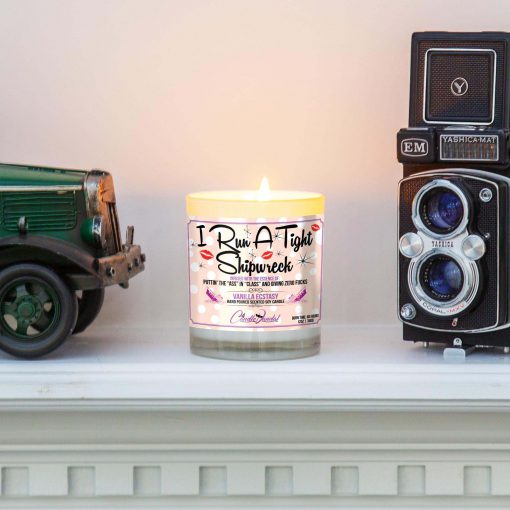I Run a Tight Shipwreck Funny Mantle Candle
