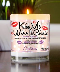 Kiss Me Where it Counts Funny Table Candle