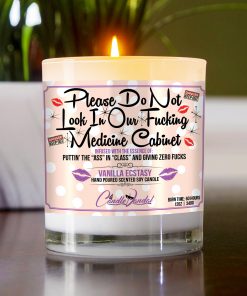 Please Don't Look in Our Fucking Medicine Cabinet Table Candle