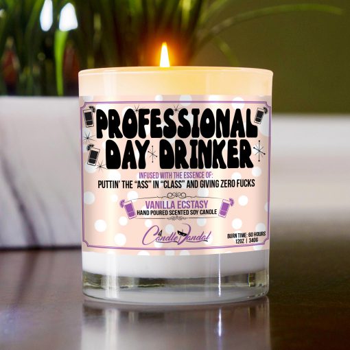 Professional Day Drinker Funny Table Candle