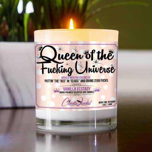 Queen of the Fucking Universe Funny Table Candle