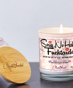 Sorry, No Habla Fucktardo Funny Candle and Lid