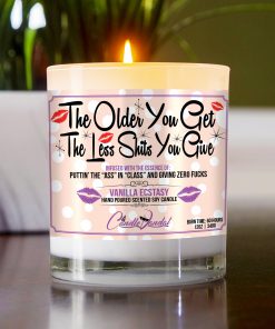 The Older You Get The Less Shits You Give Funny Table Candle