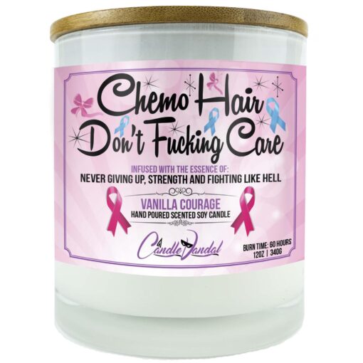 Chemo Hair Don't Fucking Care Candle