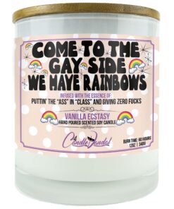 Come to the Gay Side We Have Rainbows Candle