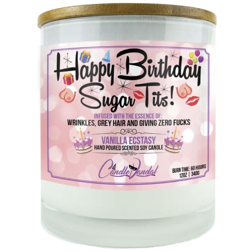 Happy Birthday Sugar Tits Candle