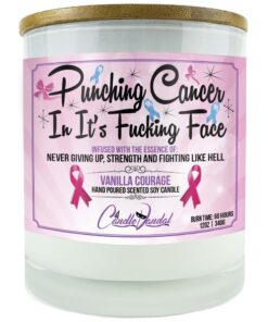 Punching Cancer In It's Fucking Face Candle
